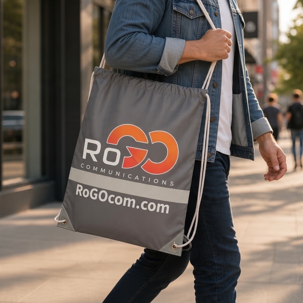 RoGO Communications branded conference swag