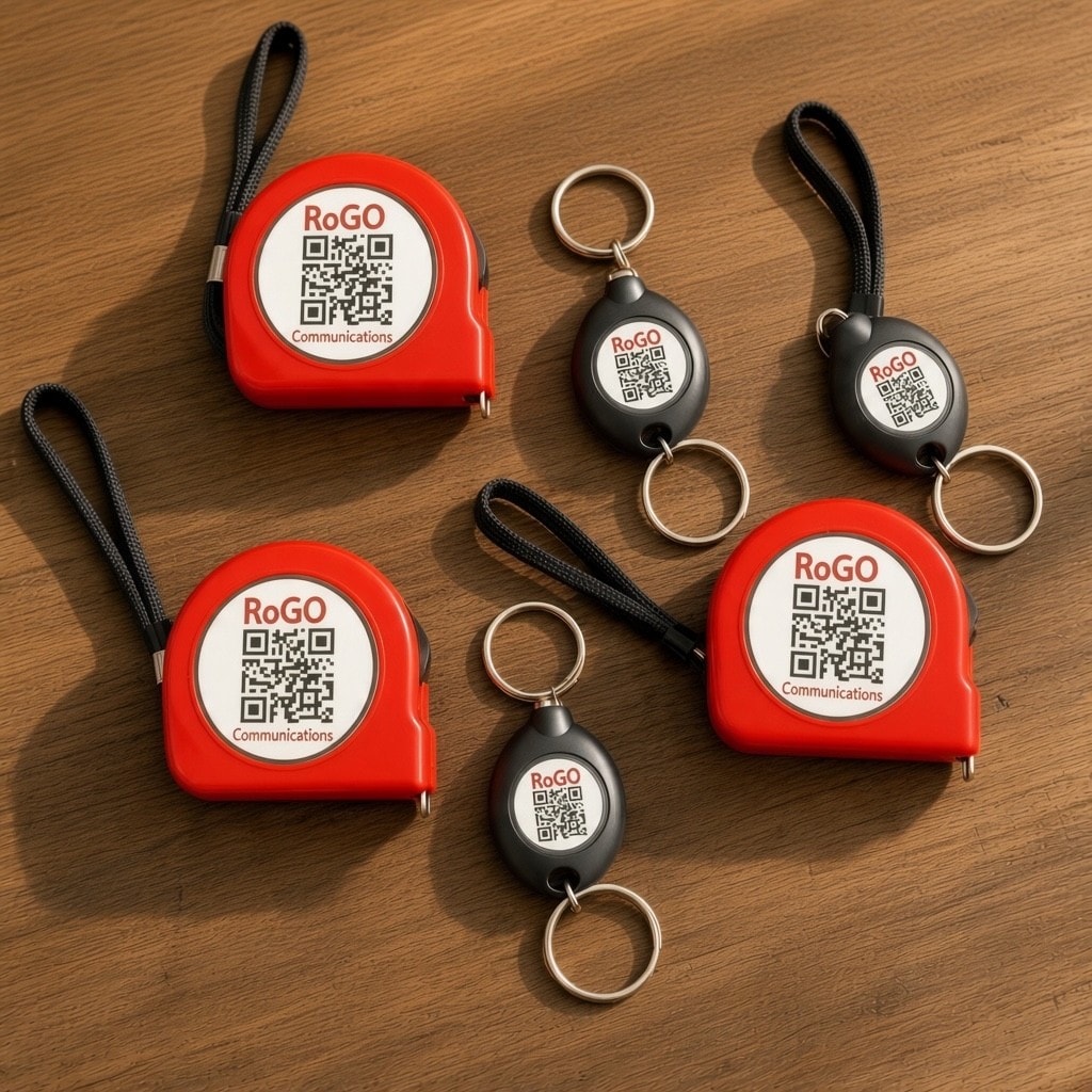RoGO Communications branded conference swag