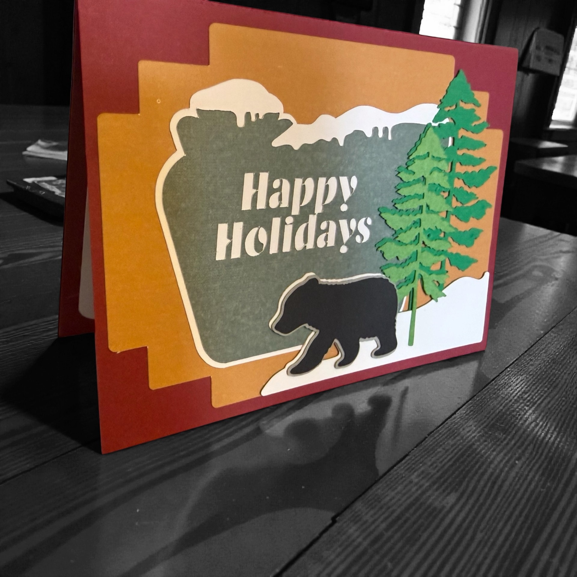 Holiday card with bear