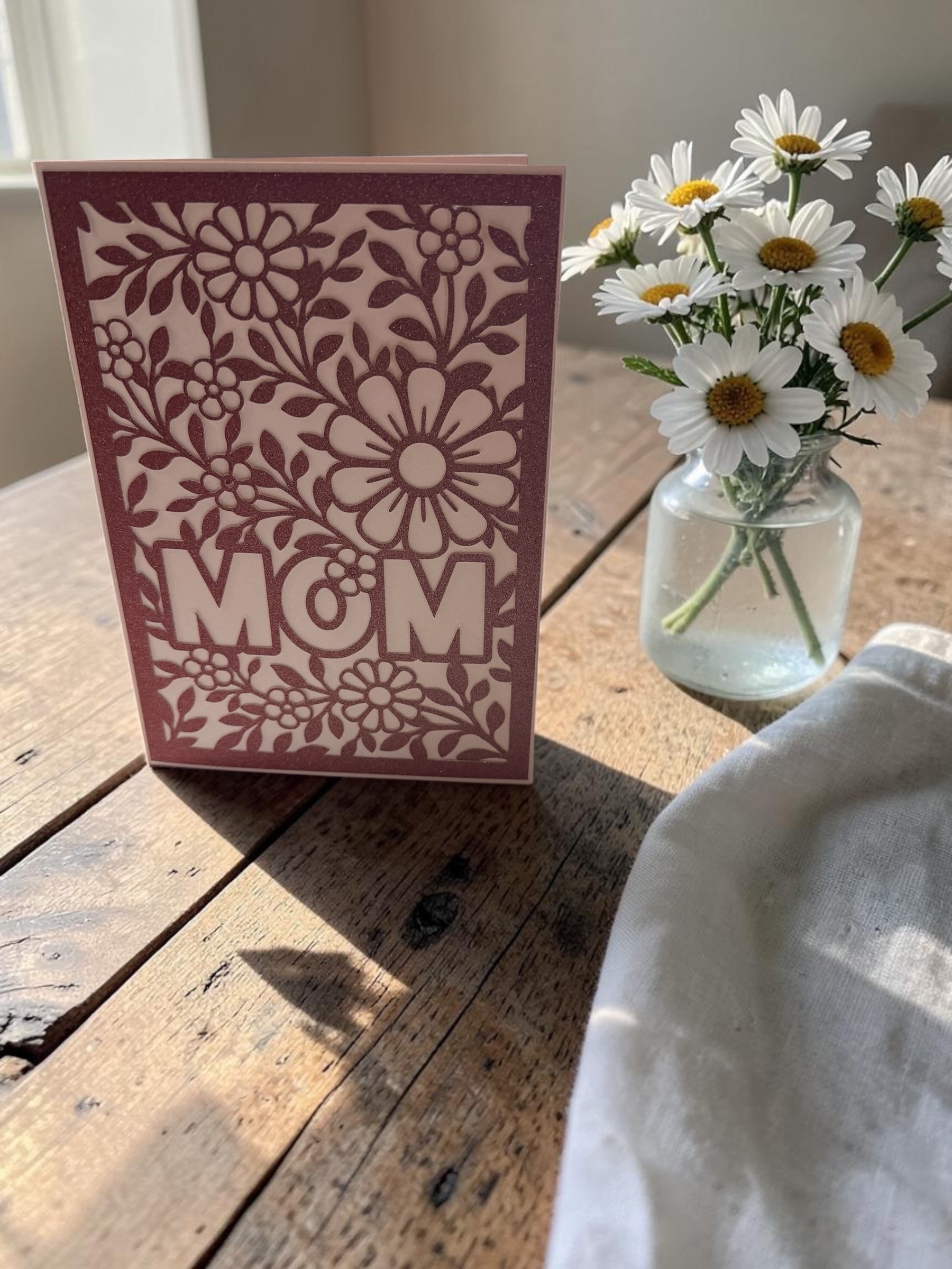 Custom Mom card with floral design