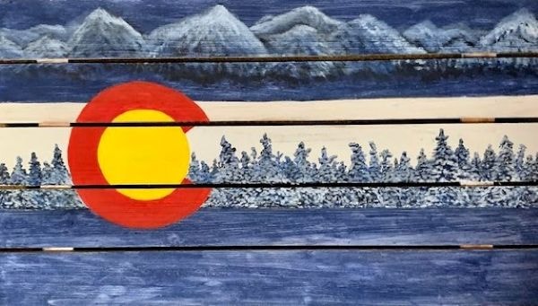 Colorado flag banner painting