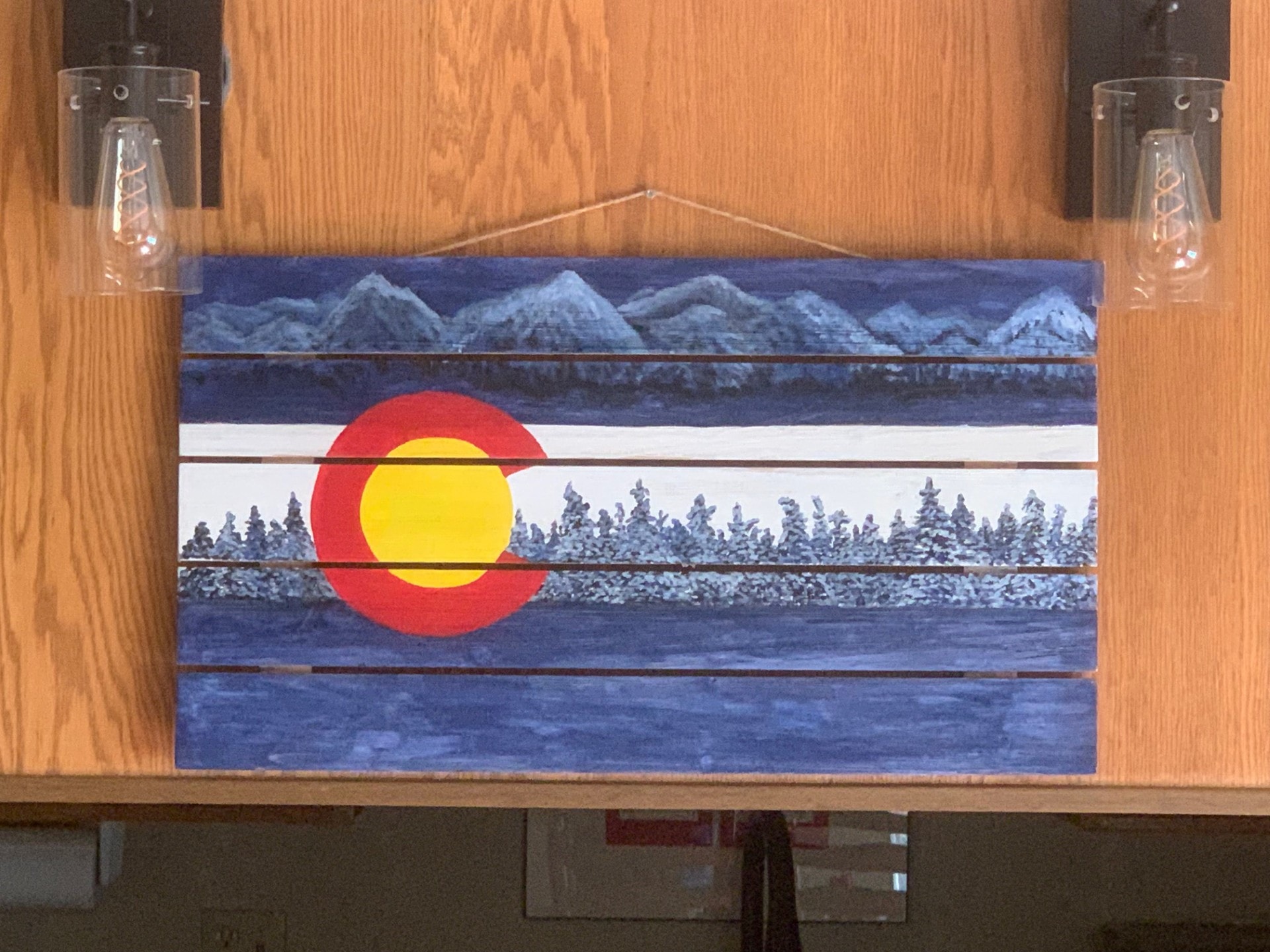 Colorado flag wood painting