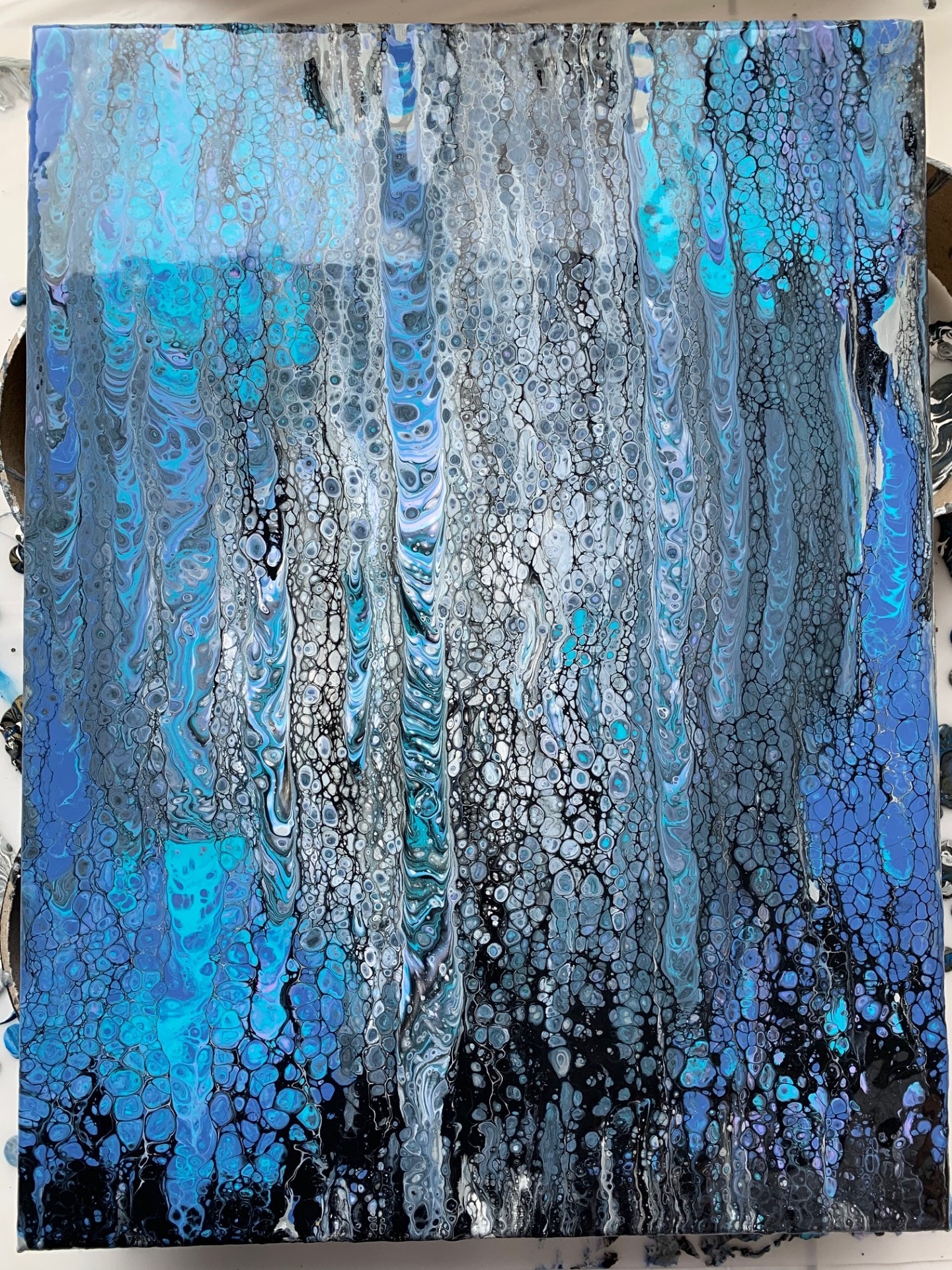 Dark forest abstract painting