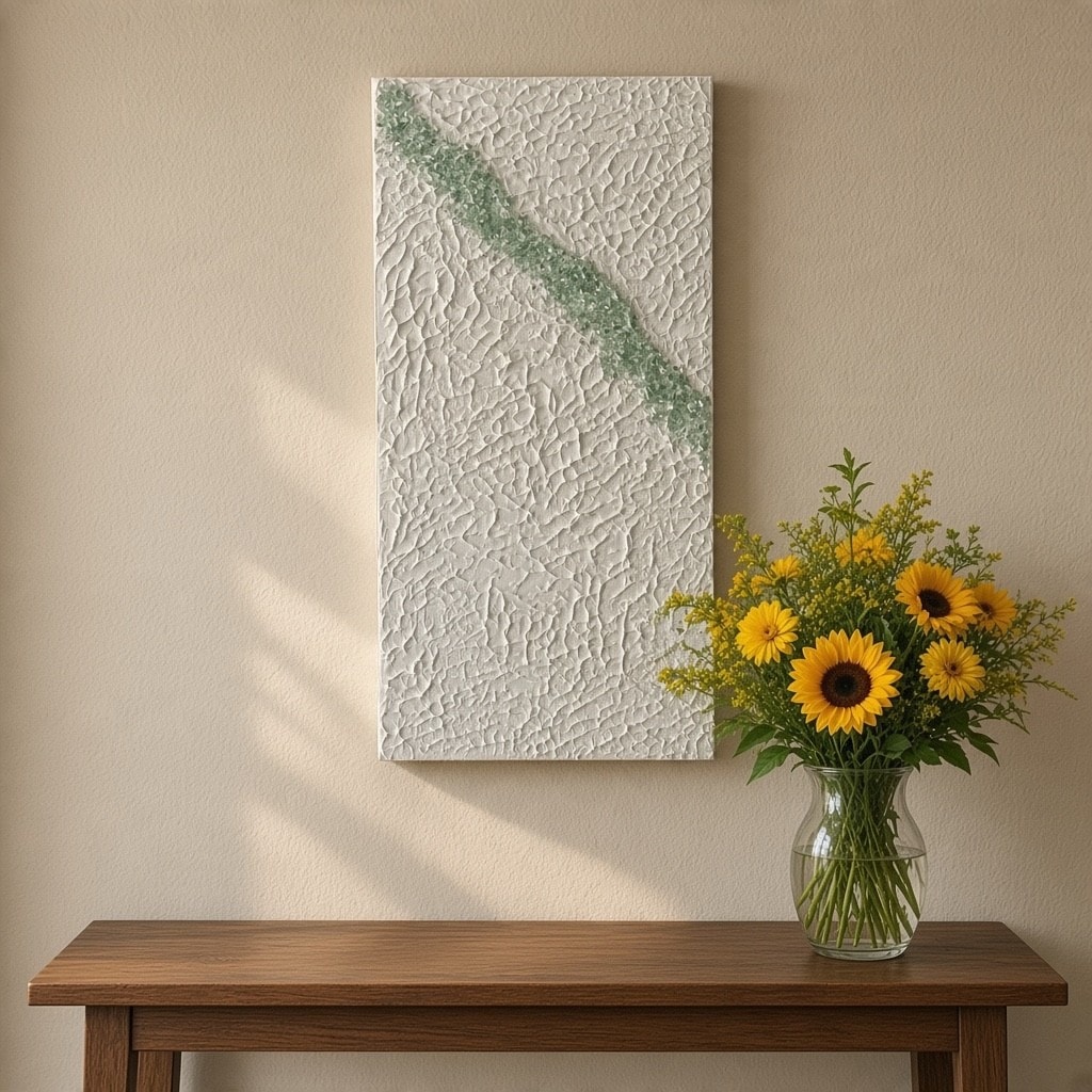 Green glass texture painting