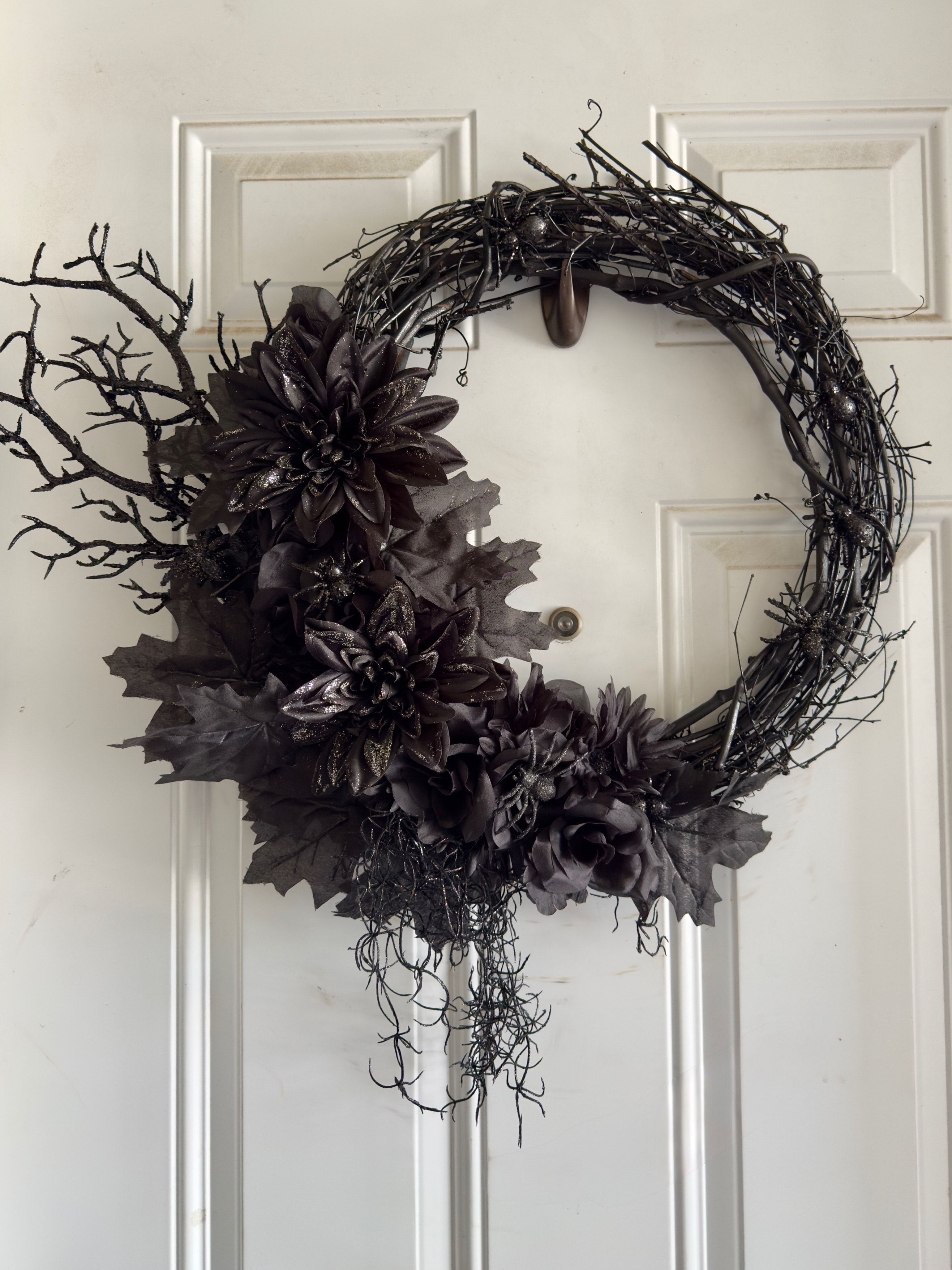Black floral wreath